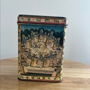 Vintage Ben Rickert Tin Canister Rajasthani Art Indian‎ Decor Asian Collectible